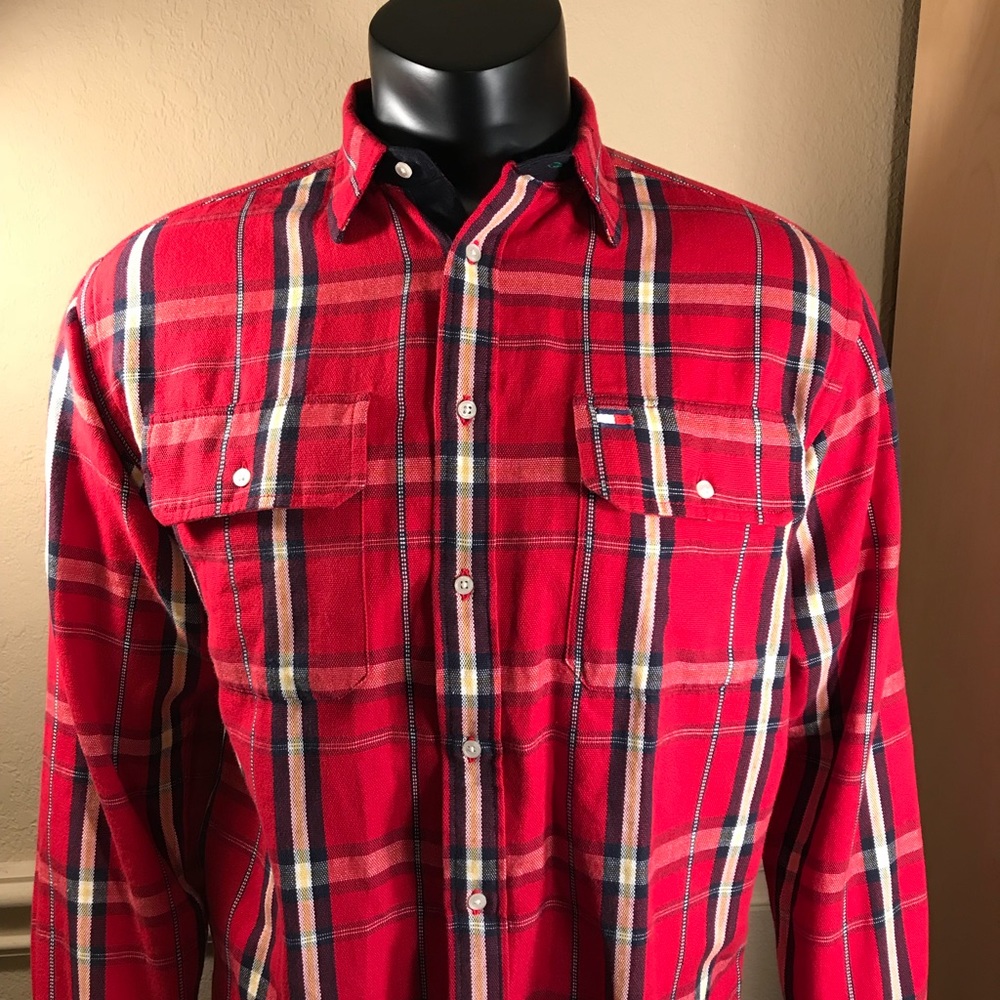Tommy Hilfiger Plaid Flannel Cotton Shirt Size XL